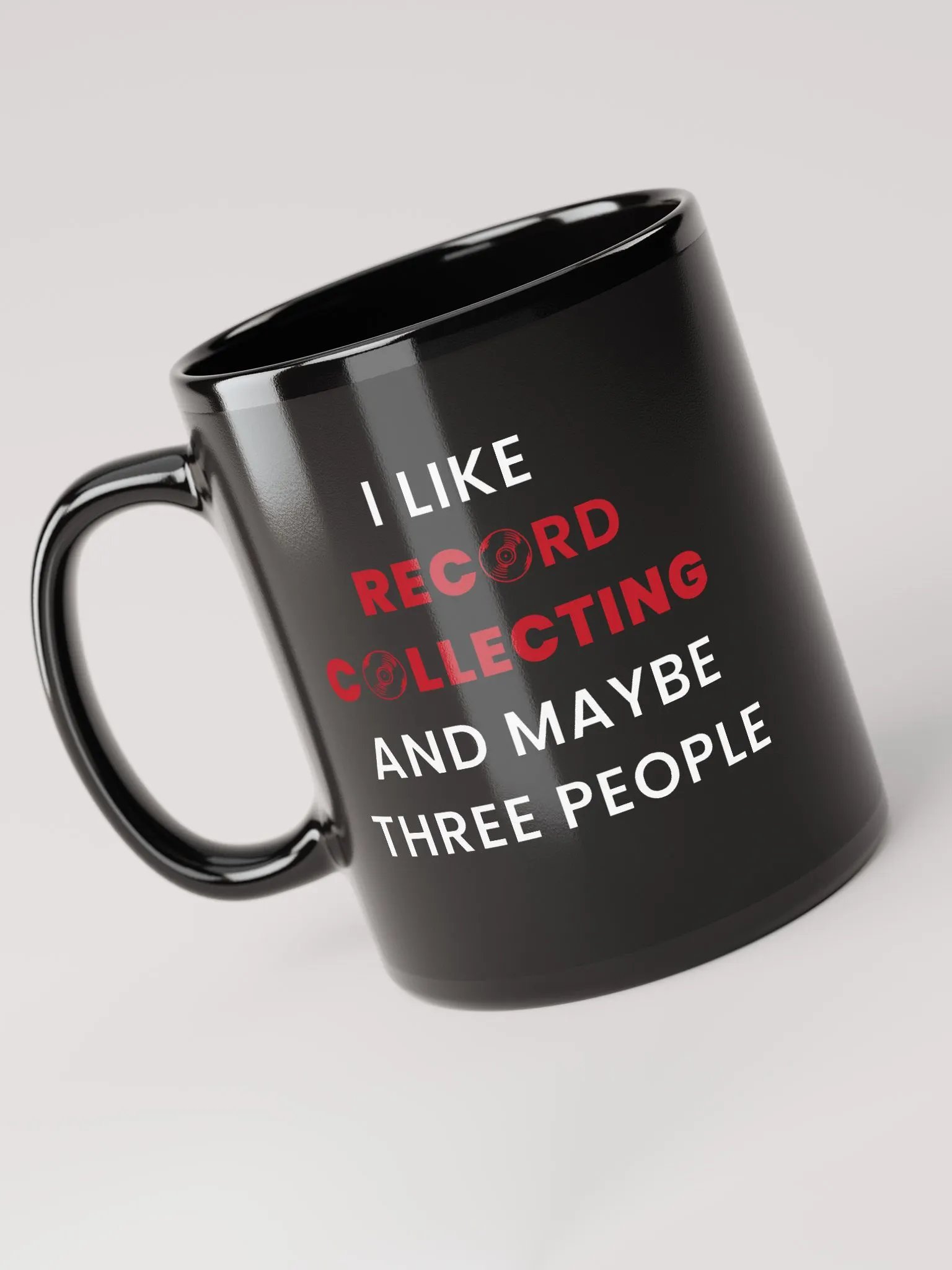 "I Like Record Collecting and Maybe Three People" Black Mug product image (4)