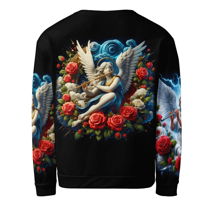 Angels making Music with a Flute - All-Over Unisex Sweatshirt #16 product image (2)