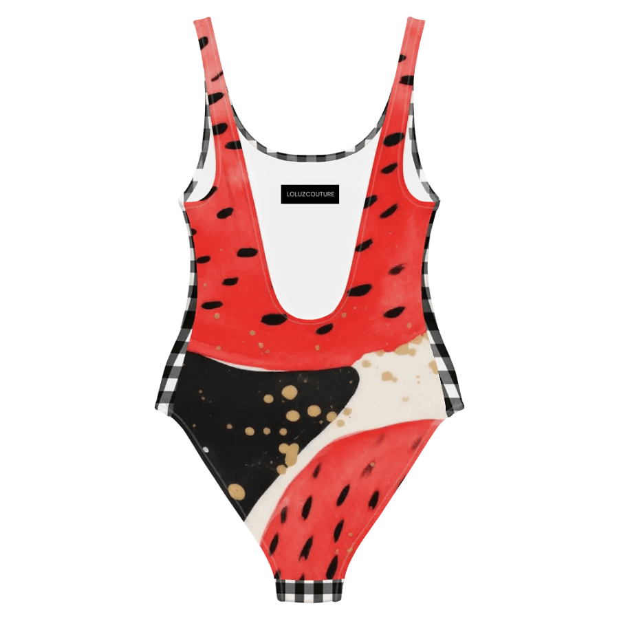 B/W Check Watermelon Splash All-Over Swimsuit product image (12)