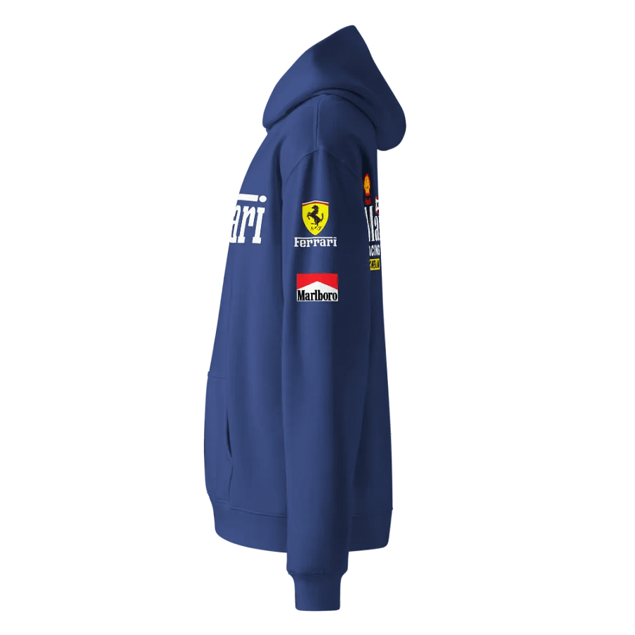 FERRARI MARLBORO Logo Unisex Oversized Blue Hoodie product image (3)