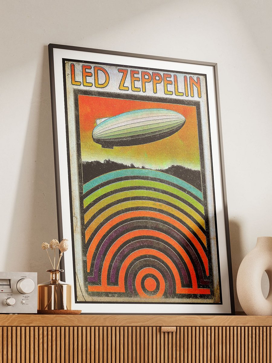 1970s Led Zeppelin Tribute Poster – Psychedelic Rock Art Print (Vintage Music, Iconic Concert Décor) product image (7)