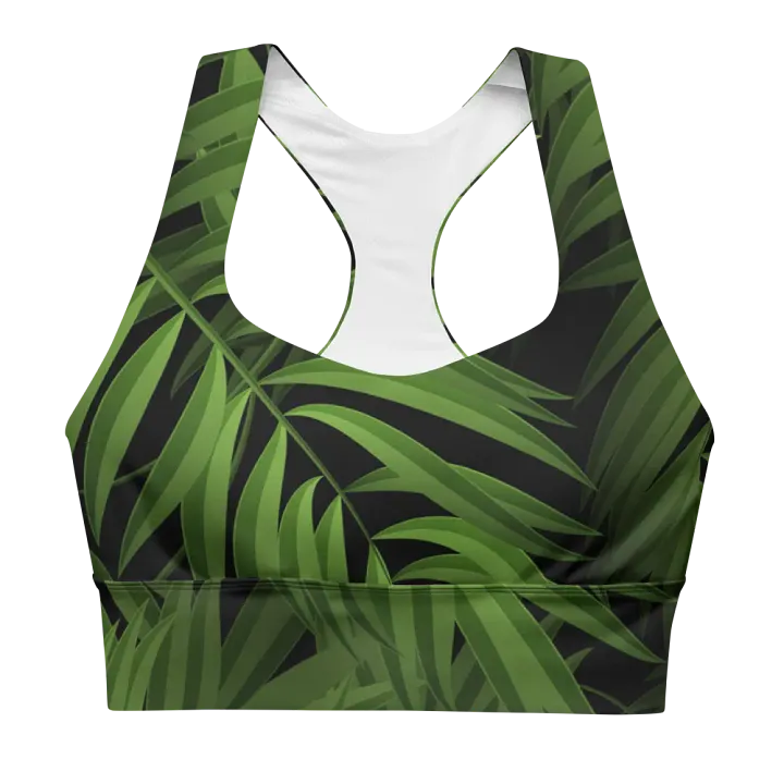 Tropical Leaf Allure Longline Sports Bra product image (1)