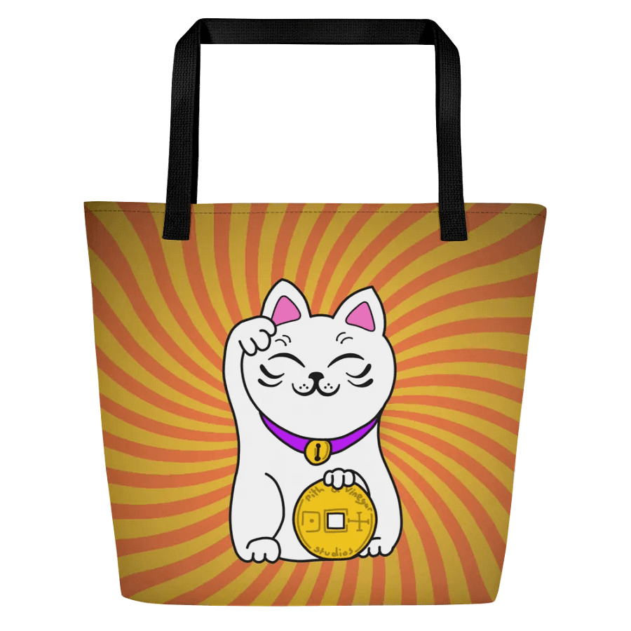 Maneki neko tote bag with internal pocket product image (1)