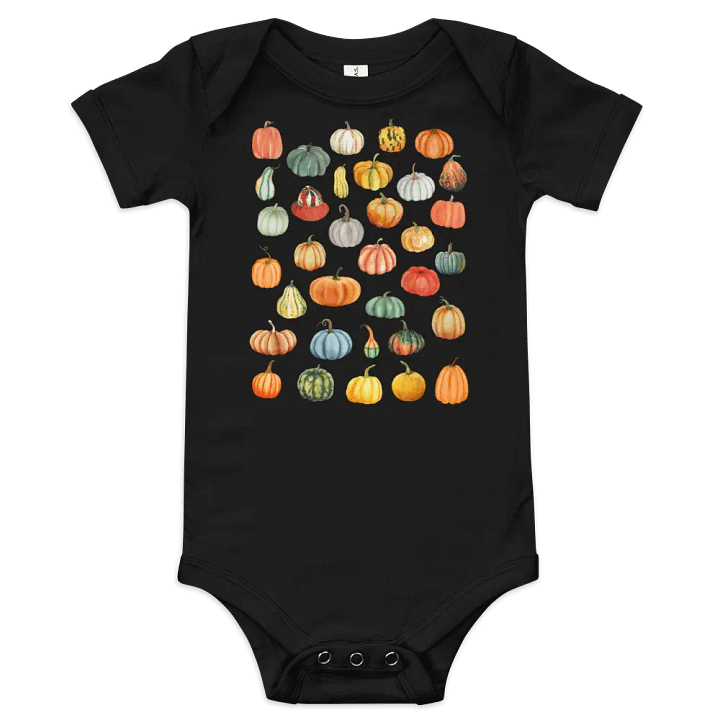 Watercolor Squash & Pumpkin Collage Baby Bodysuit product image (1)