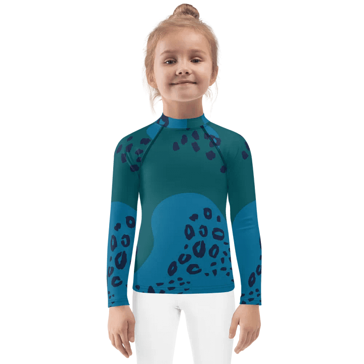 Teal Swirls Kids Rash Guard product image (1)