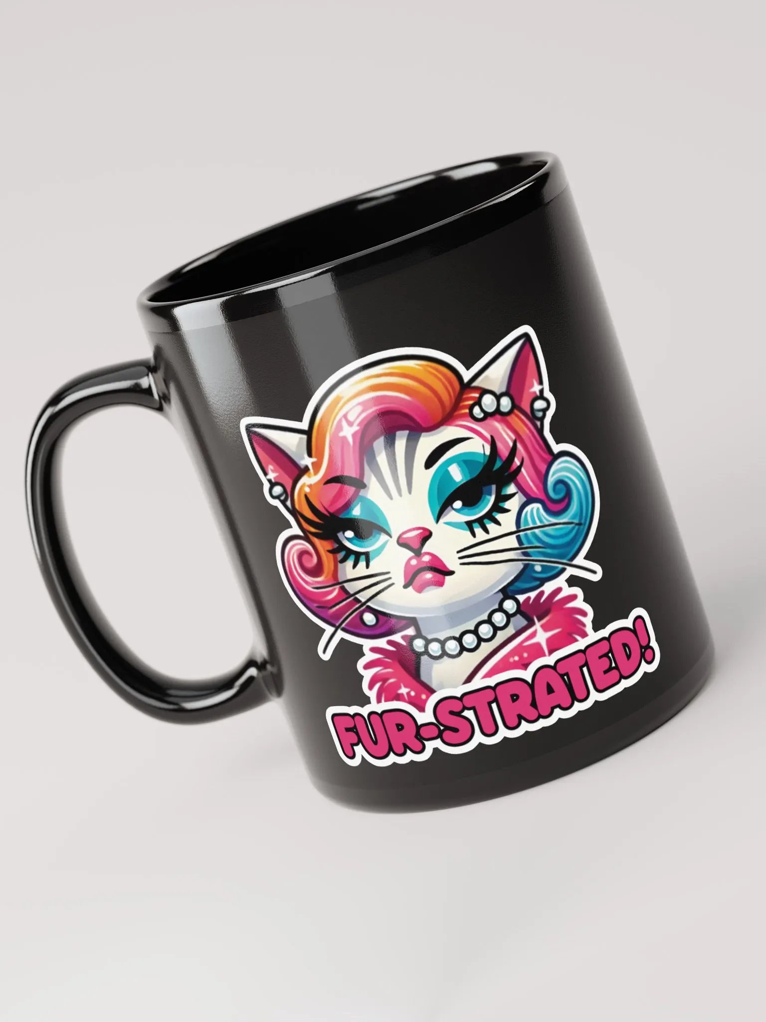 Fur-strated! Black Glossy Mug product image (5)