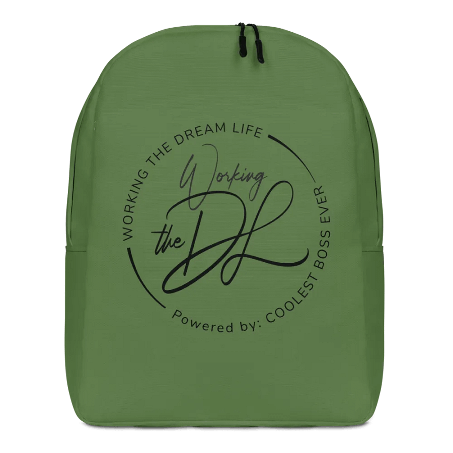 Work the Dream Life – Green Minimalist All-Over Print Backpack for Work, Travel & Everyday Use product image (1)