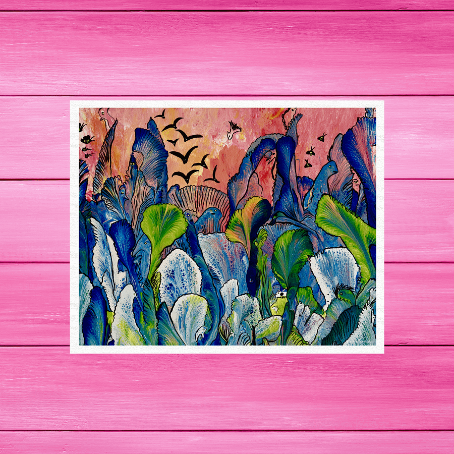 Floral Under the Sunset Sky | Art Print product image (1)