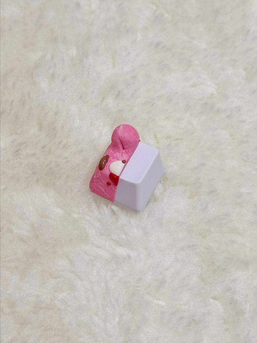 Pink on White Gloomy Bear Keycap product image (3)