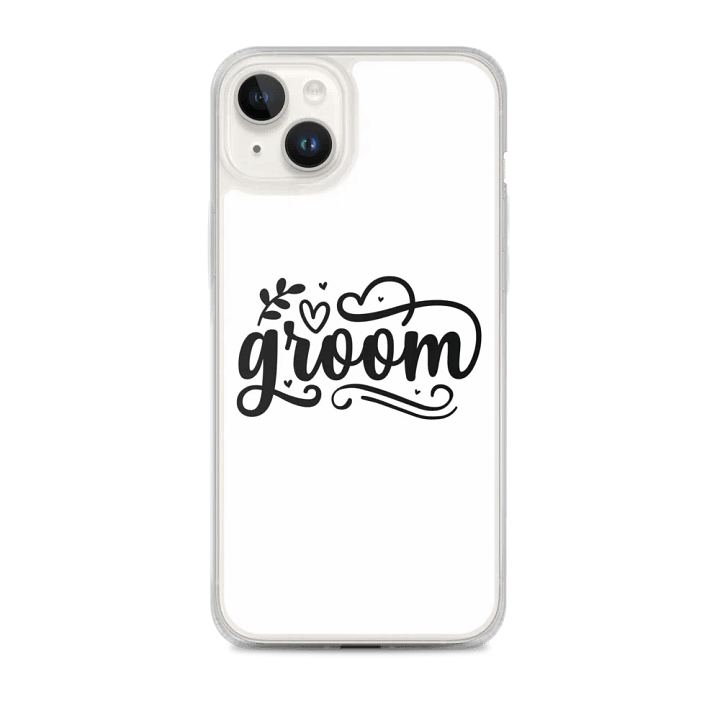 Groom Script Heart Clear iPhone® Case product image (1)
