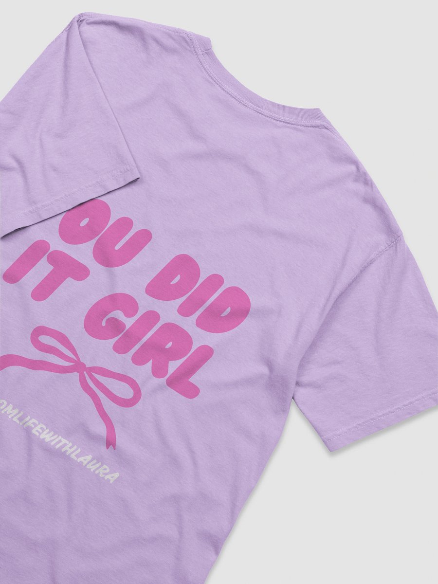 You Did it Girl Bow Comfort Colors Tee - Hot Pink/Orchid product image (4)