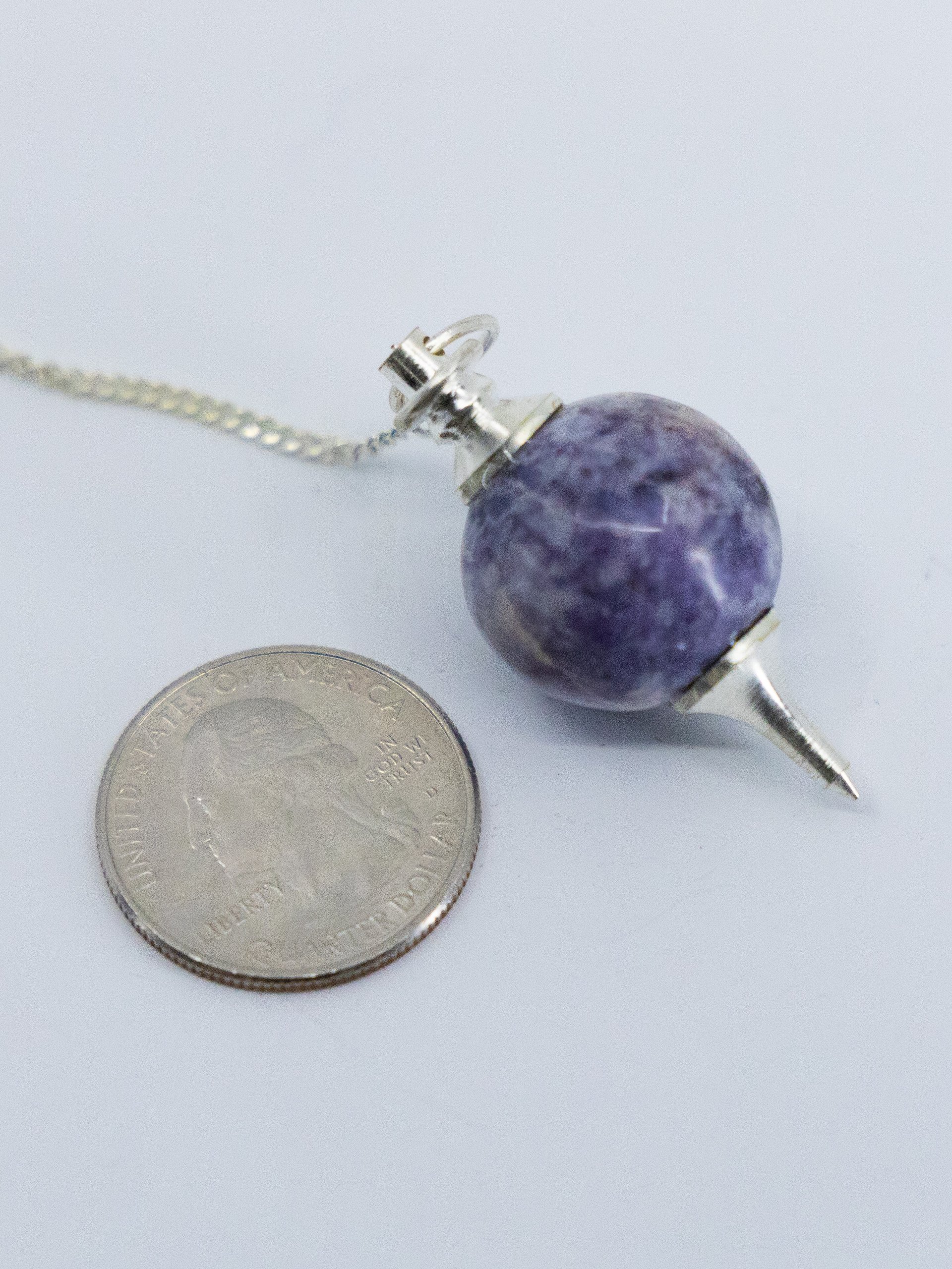 Lepidolite Crystal Ball Pendulum product image (2)