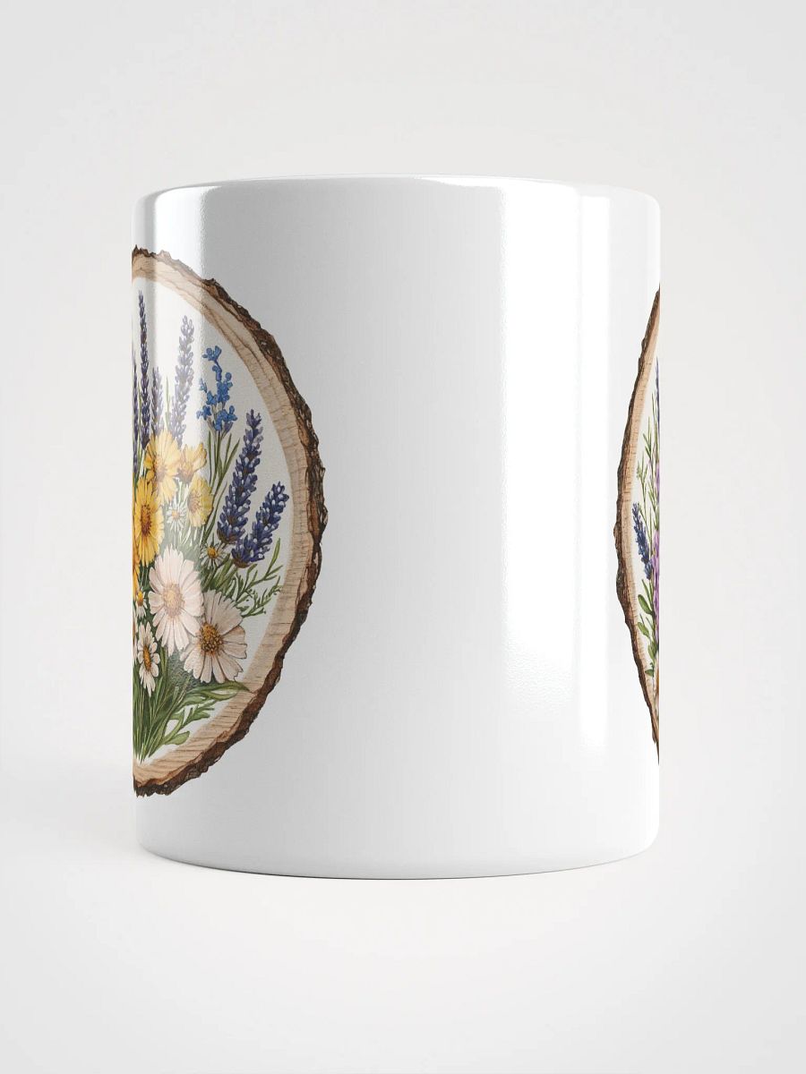 Wildflower Field Round Wood Art Ceramic Mug product image (5)
