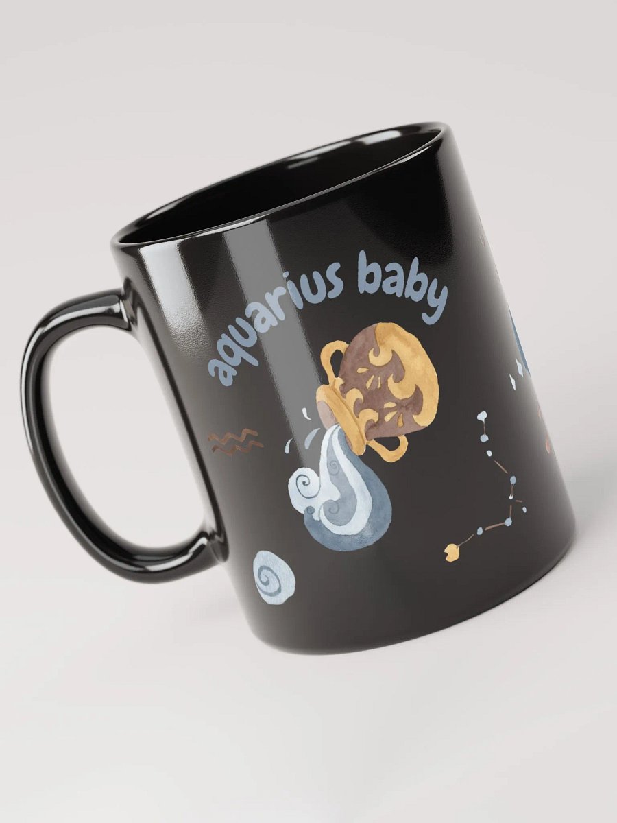 Aquarius Baby January 20 – February 18 BLACK GLOSSY MUG Baby Gift, New Baby Gift, Fun Astrology Gift product image (6)