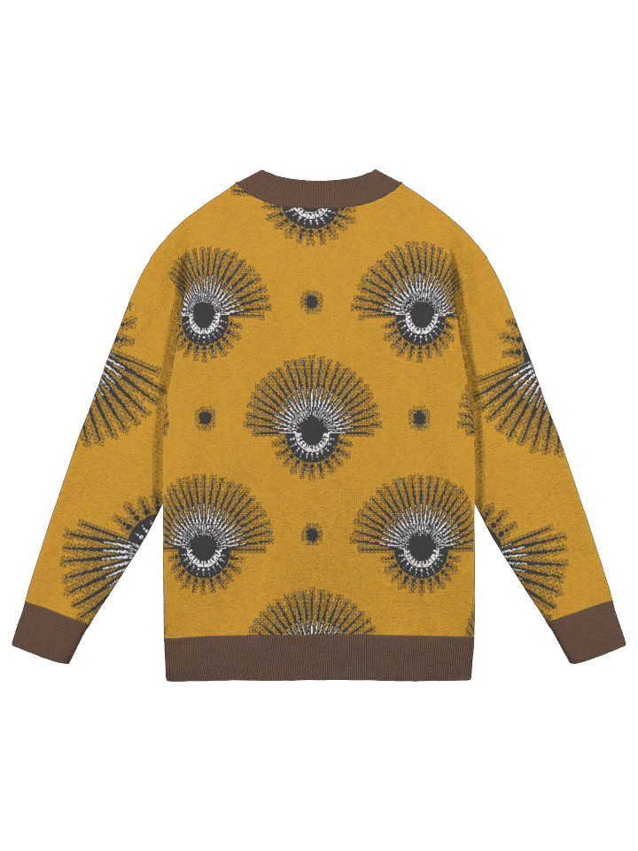 Yellow Abstract Tribal Print Down Cardigan product image (6)