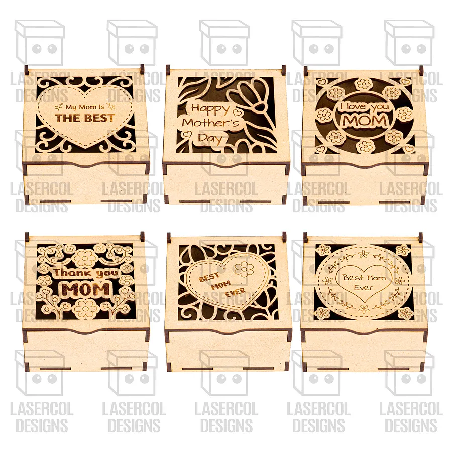 Mother's Day Gift Boxes (3 Sizes, 6 Styles) - Laser Cut Files product image (3)