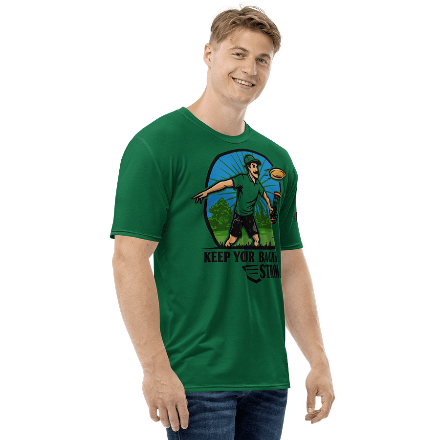 Fancy Lads Men's Green T-Shirt "Keep Your Backhand Strong" product image (5)