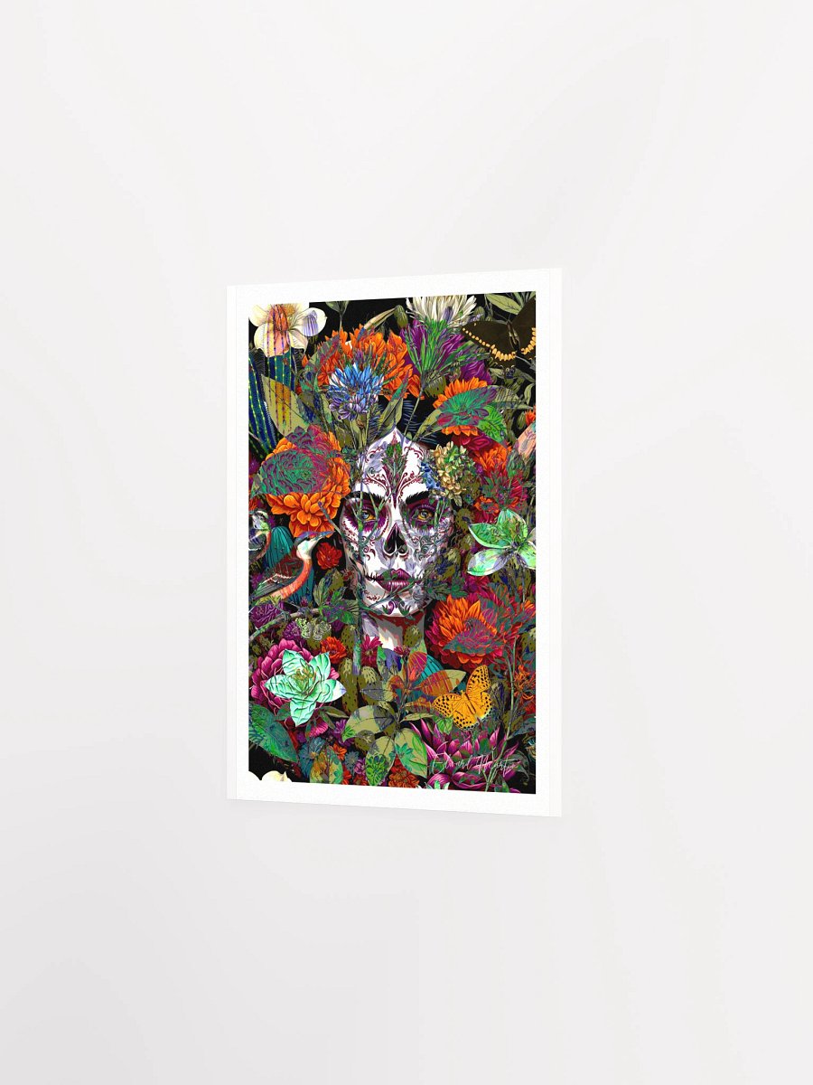"Flor de Calavera" - A Captivating Mixed Media Collage Print by Edward Martin product image (3)