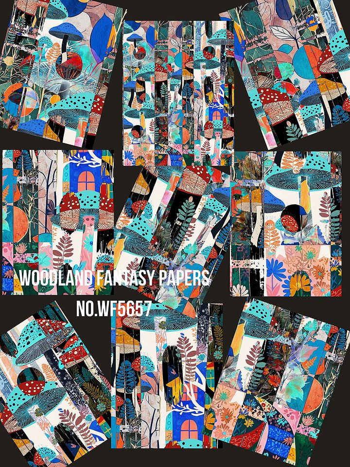 Set of 9 Woodland Fantasy Papers ; No.5657 product image (1)