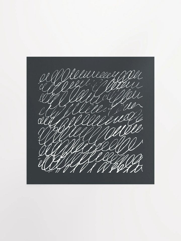 White Scribble on Black Abstract Art Print product image (2)