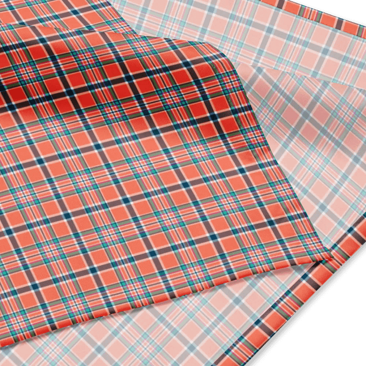 Orange Coral and Blue Plaid Bandana product image (2)