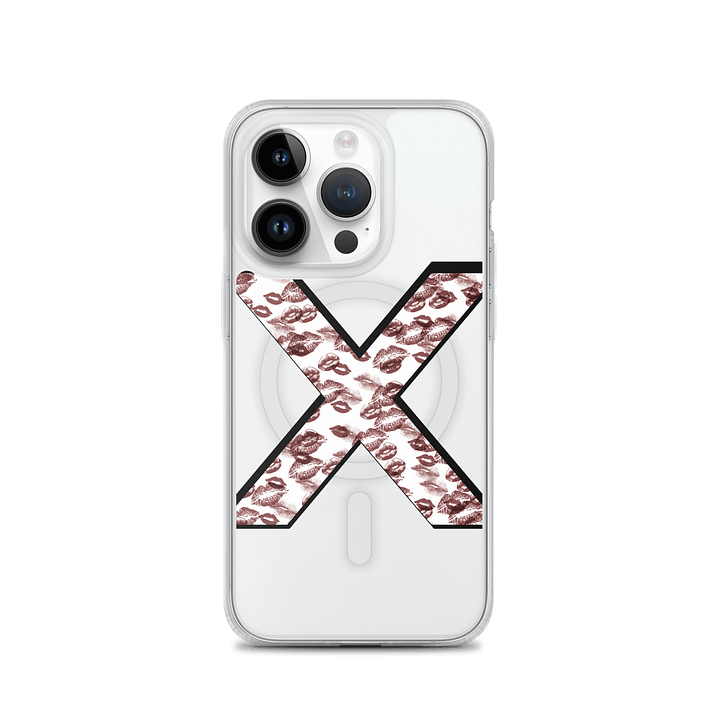 White X Burgundy Lipstick Kisses Phone Case product image (2)