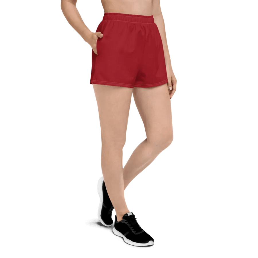 Women's Gingham Cherry Athletic Shorts, Red product image (4)