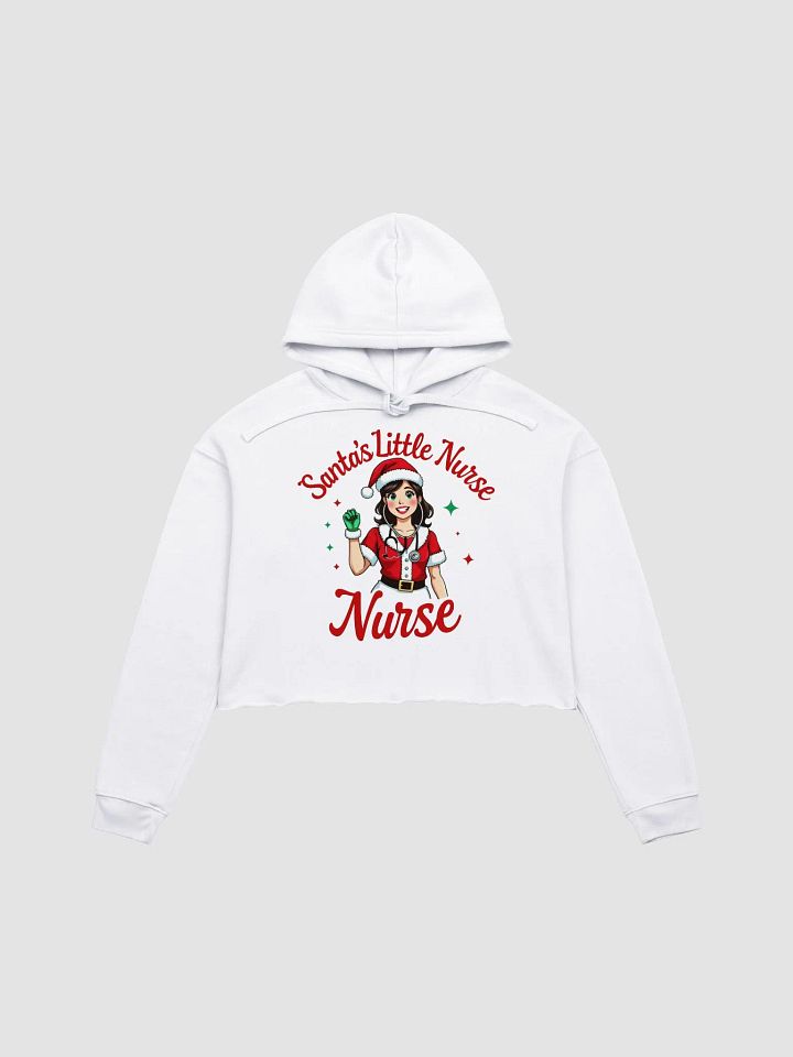 Santa's Stethoscope Little Nurse Crop Hoodie product image (9)