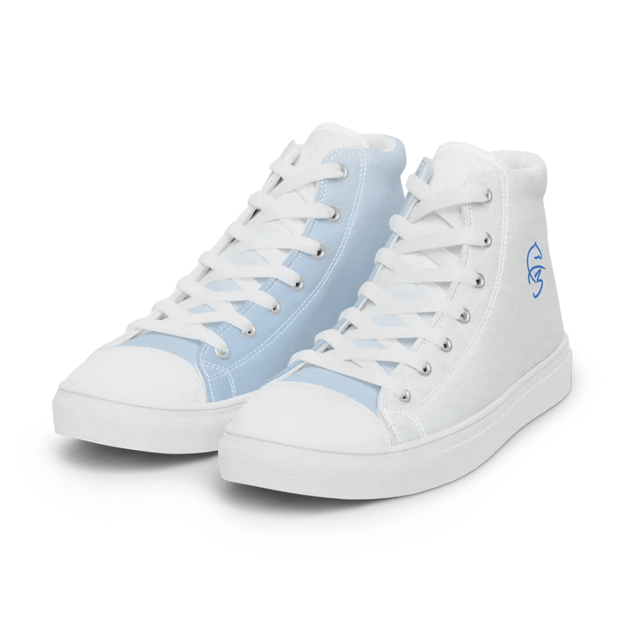 F3 Horse Logo Women's High Neck Canvas Shoes (Sky Blue) product image (9)