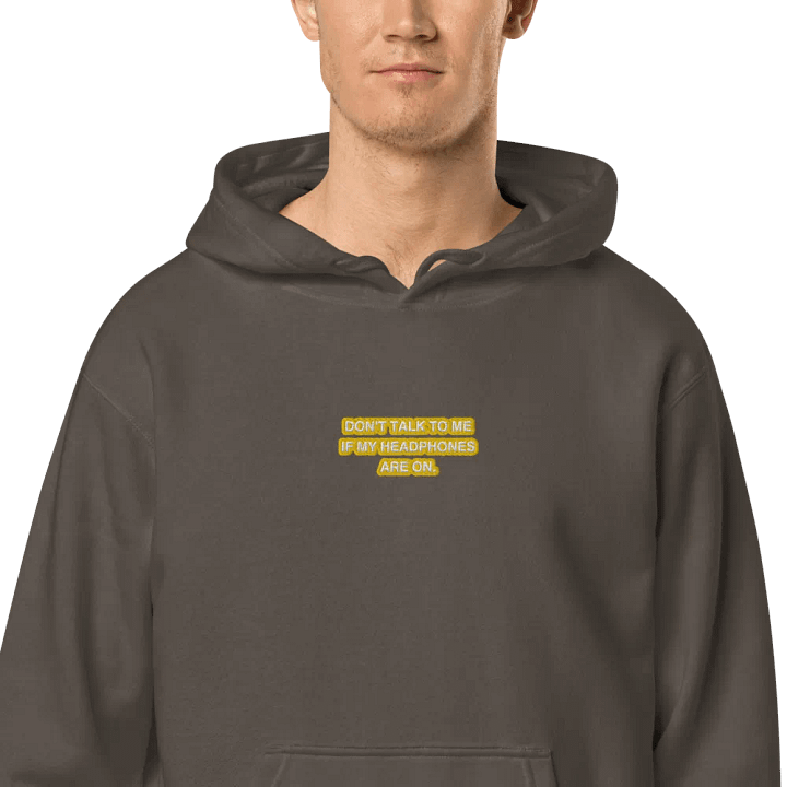 HEADPHONES ON (gold bubble design 2) embroidered pigment hoodie product image (2)