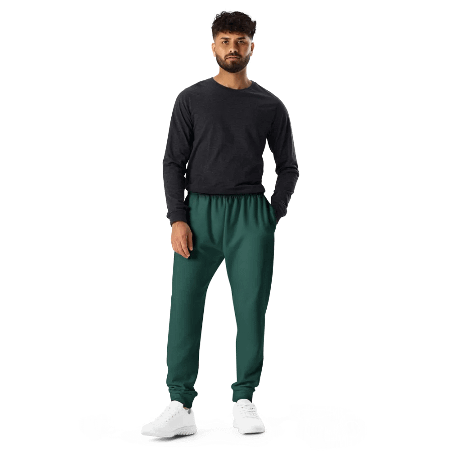 Plain Dark Green Soft Summer Recycled Polyester Premium Men's Joggers by Treasure Pie product image (11)