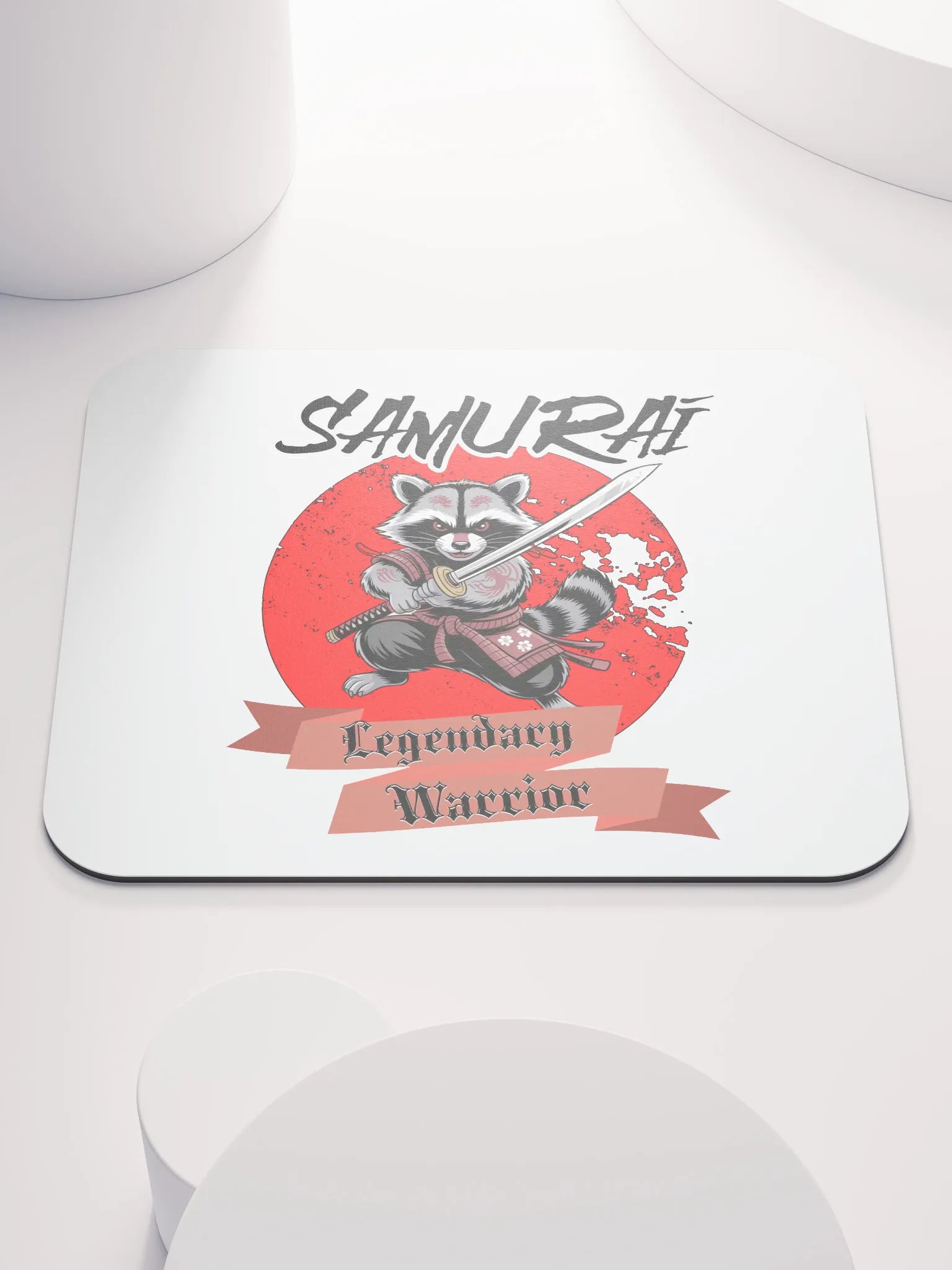 Samurai Legendary Warrior Raccoon Mouse Pad product image (2)