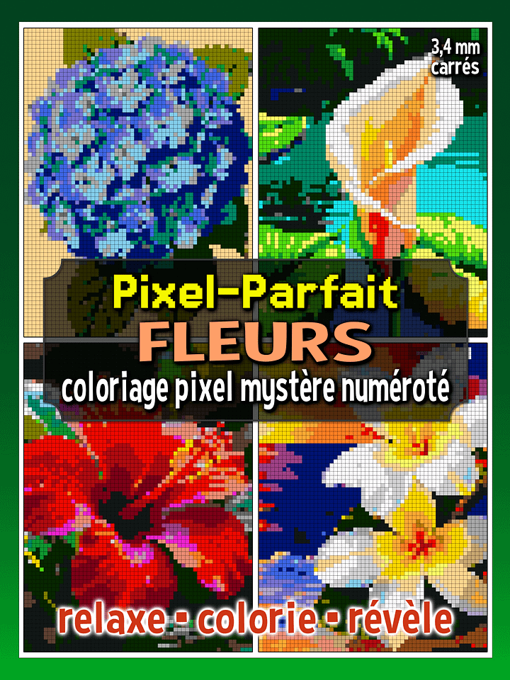 Pixel-Parfait: Fleurs - Coloriage pixel mystère numéroté | Livre à imprimer product image (1)