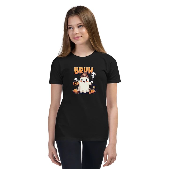 Spooky Ghost Bruh Halloween Youth T-Shirt product image (6)