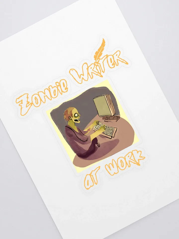 Zombie Writer at Work Sticker product image (1)