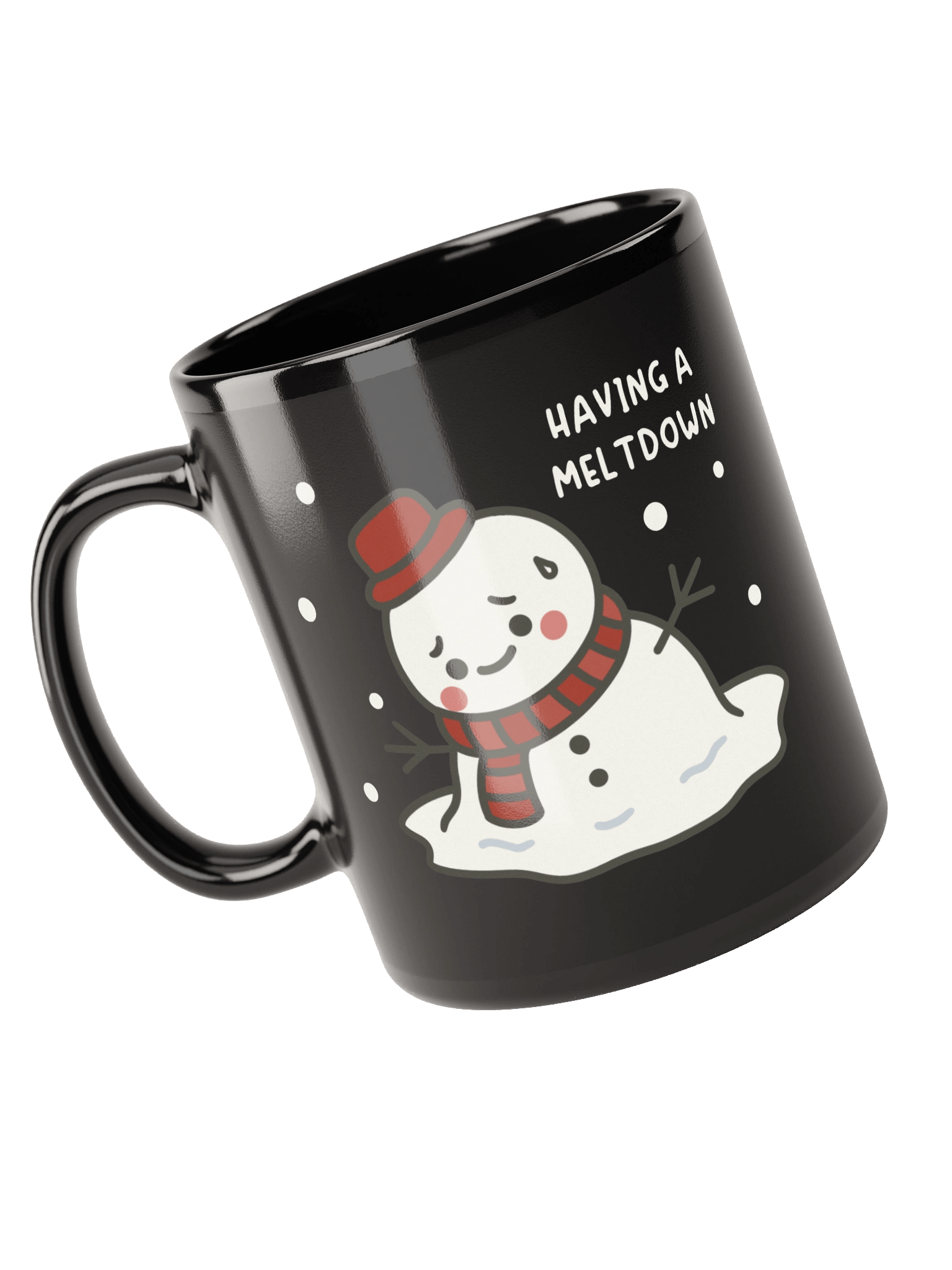 Snowman Meltdown Black Glossy Mug product image (5)