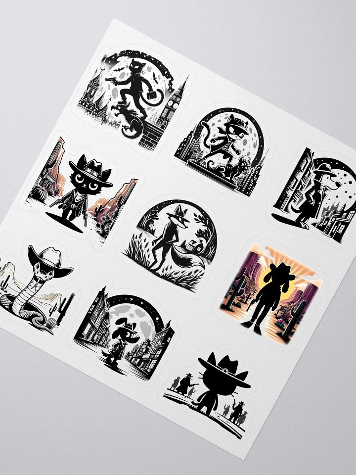 Vintage Black and White Cartoon Stickers product image (2)