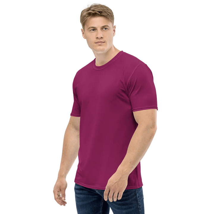 Plain Dark Plum Pink Light Summer Men's Crewneck Polyester Heavyweight Premium T-Shirt by Treasure Pie product image (2)