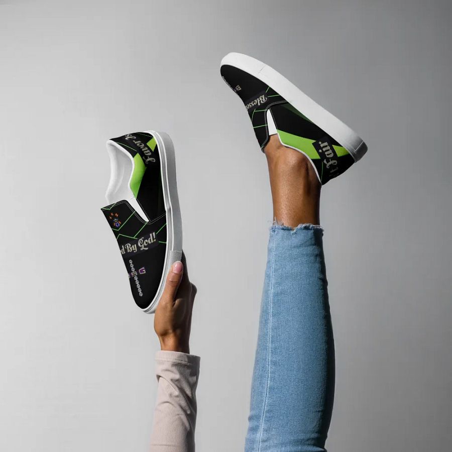 BBG Lime Green and Black Women's Slip On product image (6)