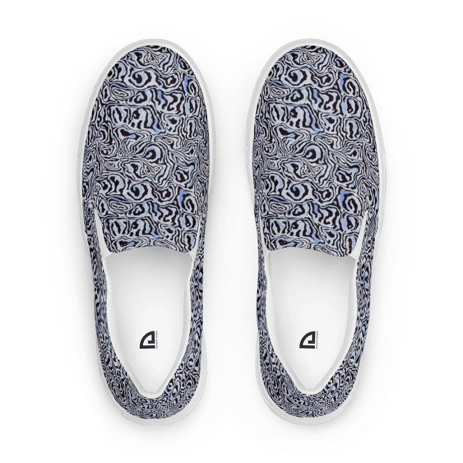 Blue Black Snake Pattern Canvas Shoes product image (1)