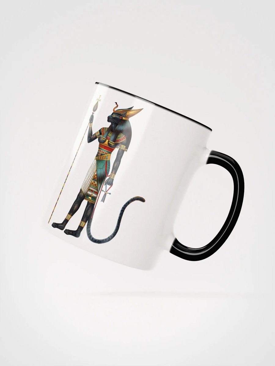 Bastet - The Egyptian Cat Goddess Ceramic Mug with Black Color Inside product image (3)