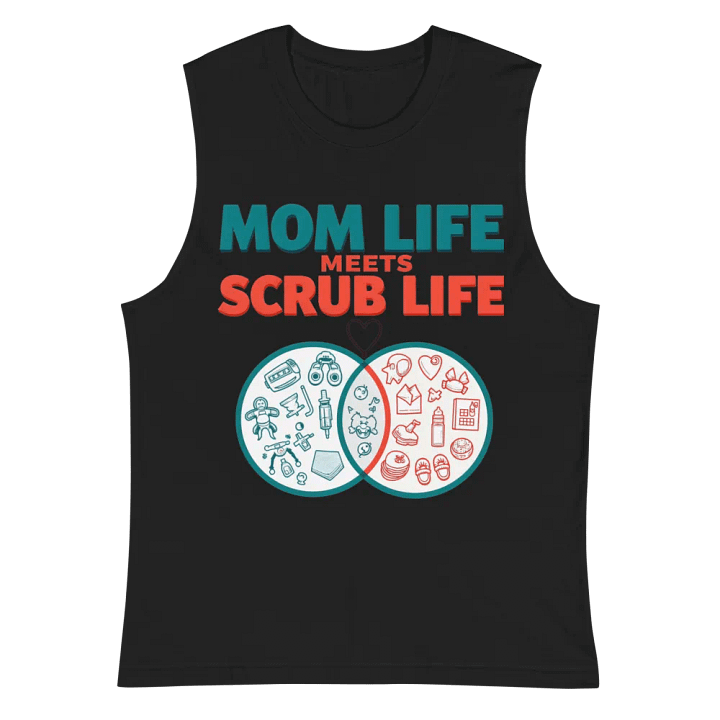 Mom Life Meets Scrub Life Muscle Tank product image (3)