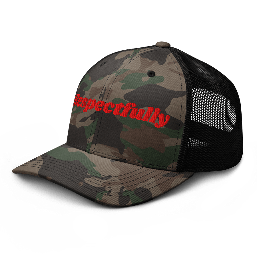 #Respectfully Camo Trucker Hat (Red) product image (4)
