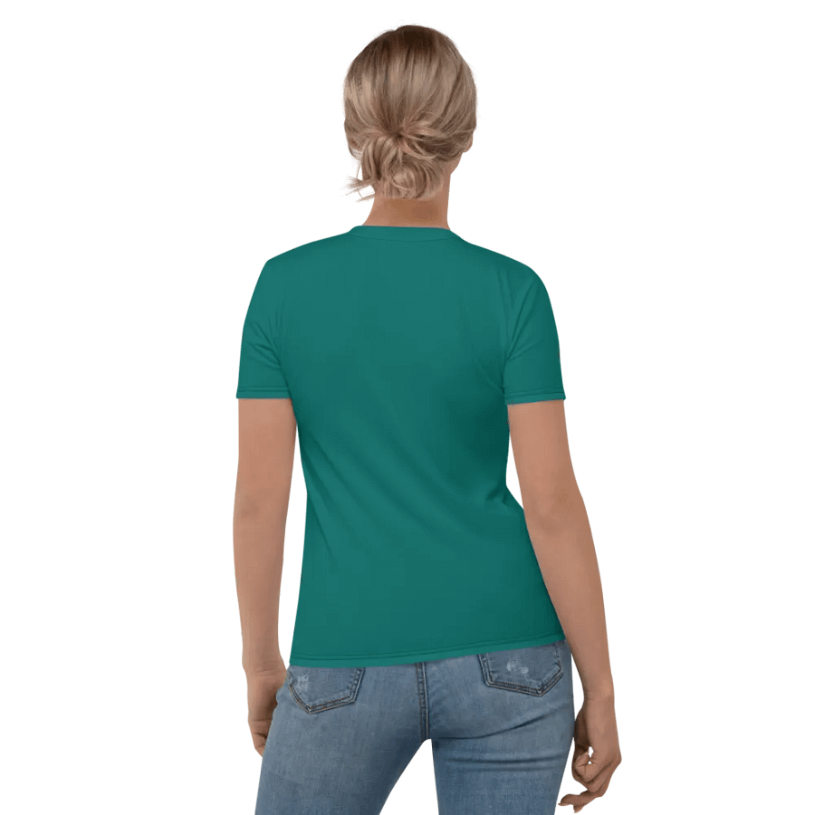 Plain Deep Sea Green Light Summer Women's Crewneck Polyester Heavyweight Premium T-Shirt by Treasure Pie product image (8)