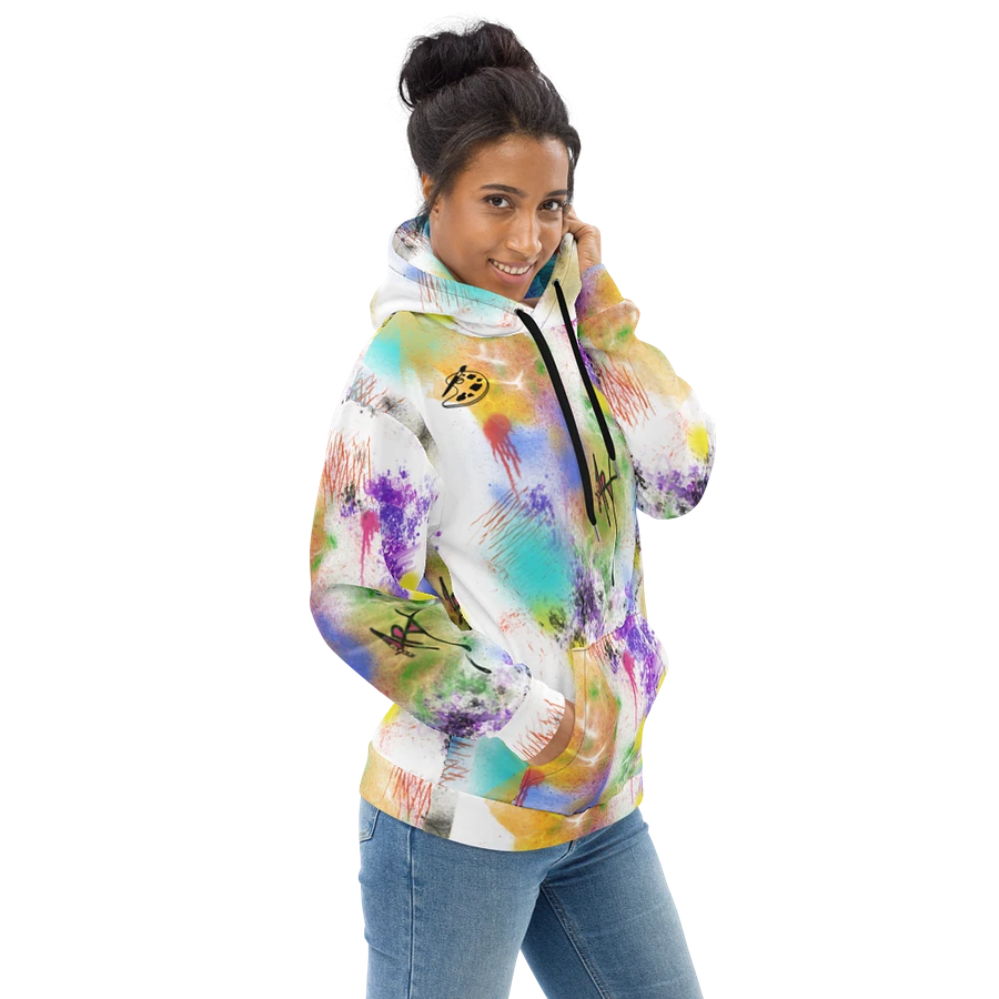 Splatter-Wear #4 All-Over-Print Unisex Hoodie/White product image (2)