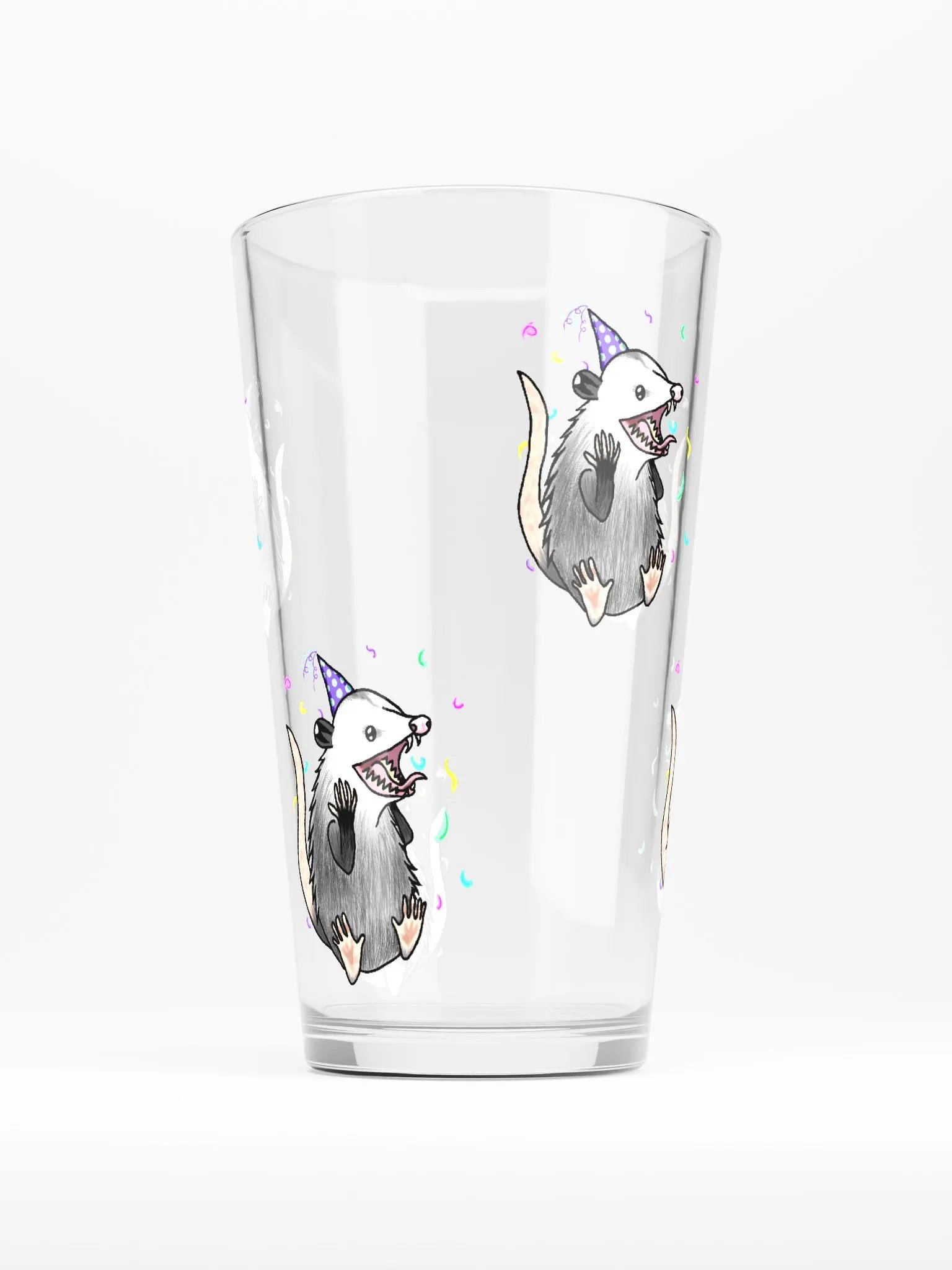 Party Opossum pint glass product image (1)