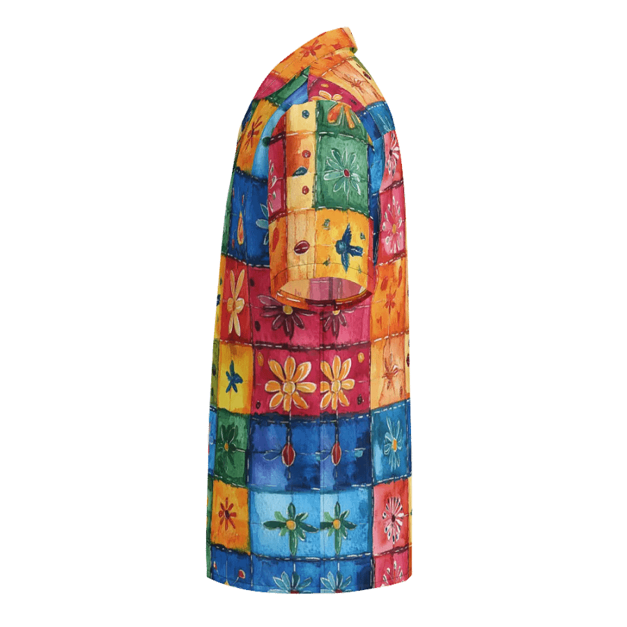 Quilt Floral Pattern: Seamless Papel Picado Patchwork Hawaiian Shirt product image (3)