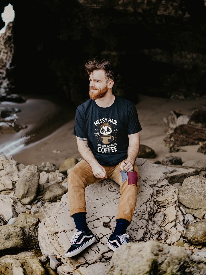 Sleepy Panda Coffee T-Shirt product image (2)