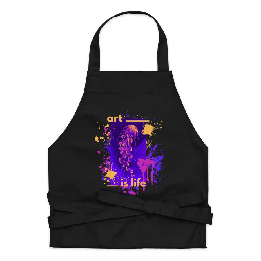 Organic Cotton Neon Jellyfish Art Apron product image (7)
