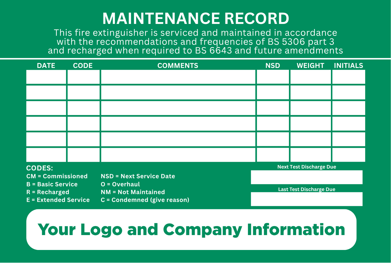 Fire Extinguisher Maintenance Labels product image (1)